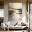 Abstract Metallic Horizon | Gold Grey