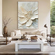 Textured Floral Grandeur | Ivory Blossom