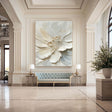 Textured Floral Grandeur | Ivory Blossom