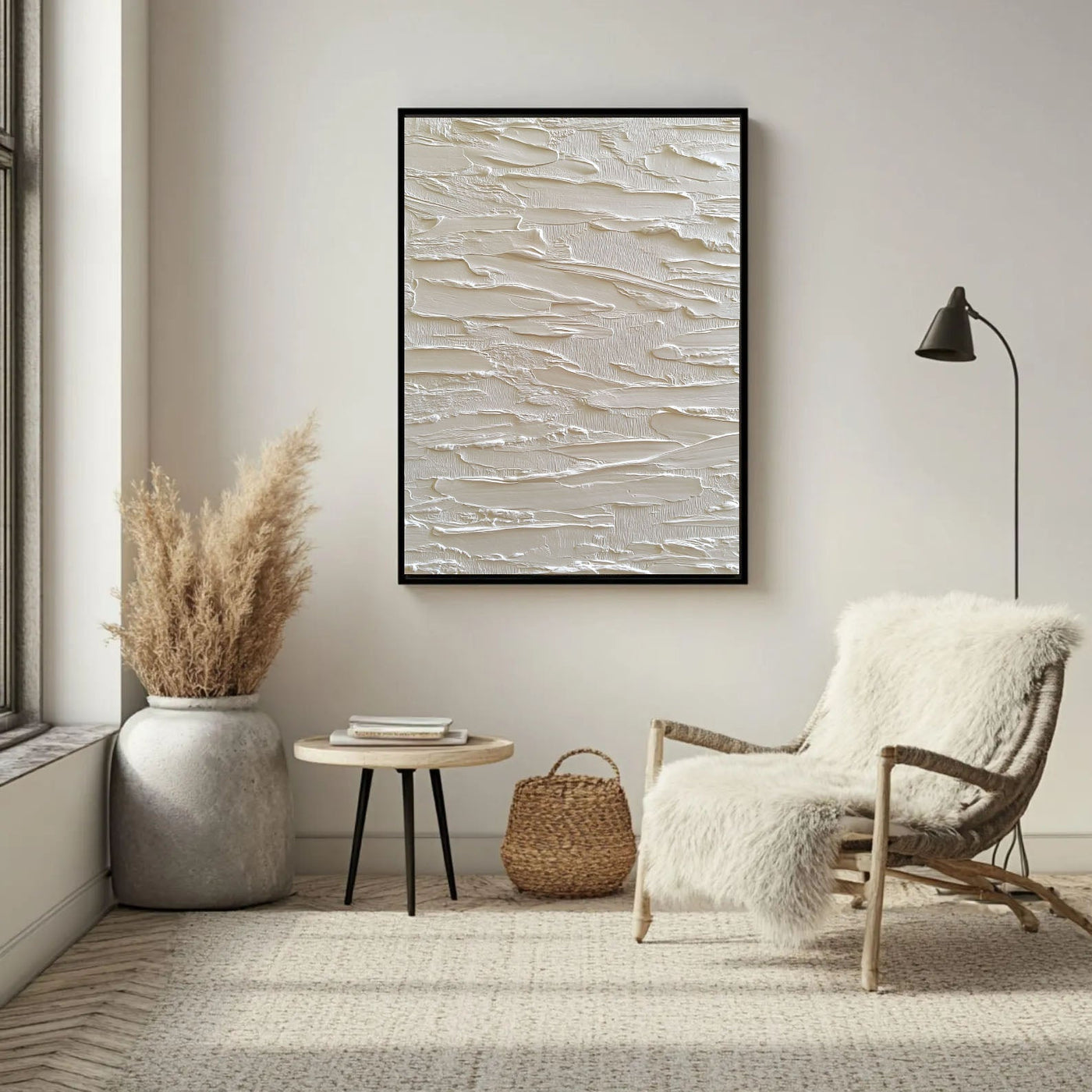 Textured Cream Cascades | Gold Accents