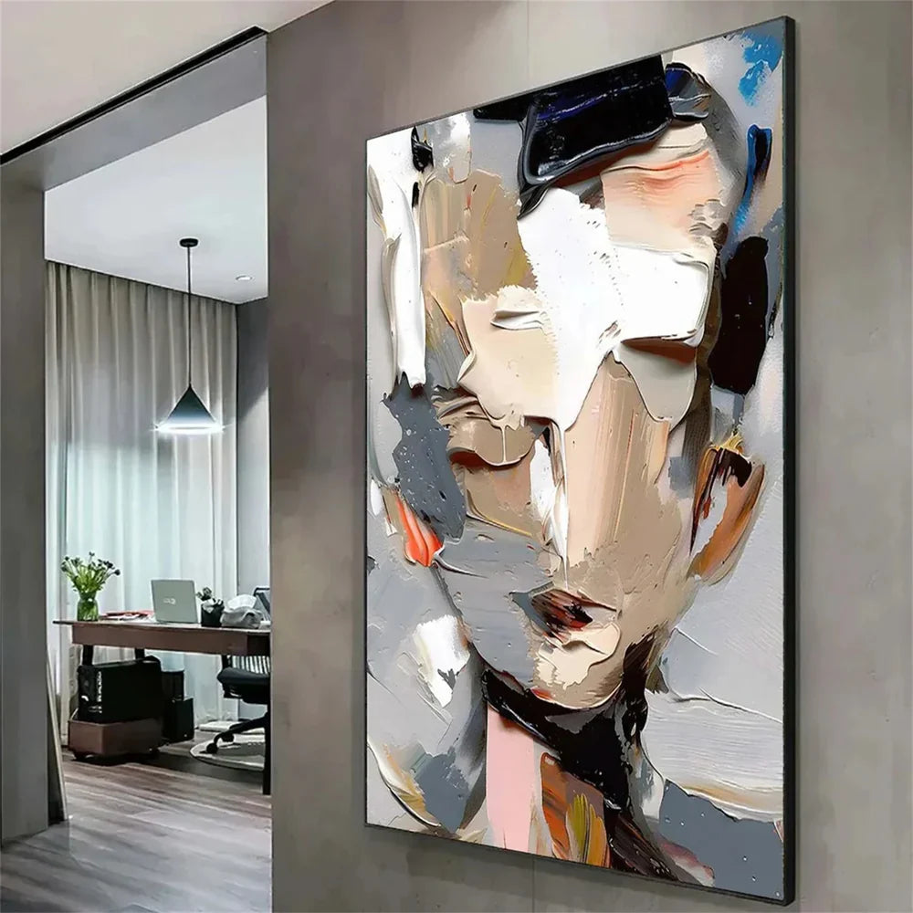 Abstract Portrait Textured Wall Art #PB017