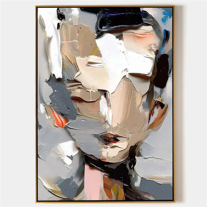 Abstract Portrait Textured Wall Art #PB017