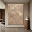 Textured Ginkgo Opulence | Golden Leaf