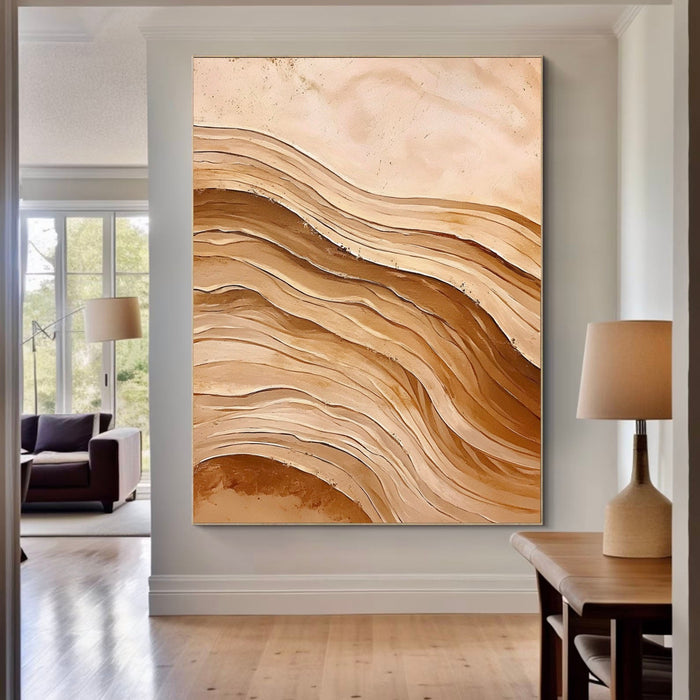 Textured Dune Opulence | Beige Wave
