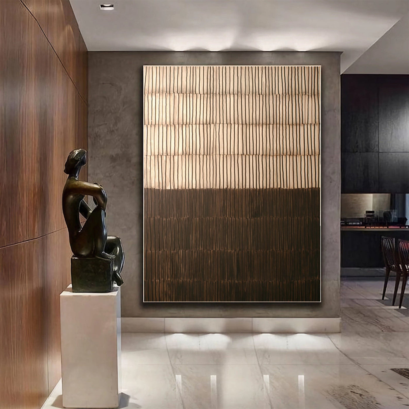Textured Striped Opulence | Brown Gradient