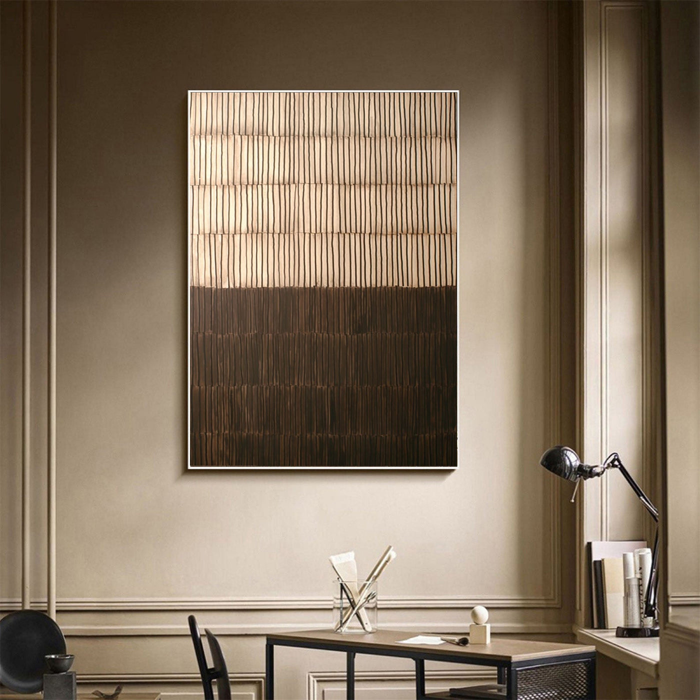 Textured Striped Opulence | Brown Gradient