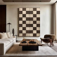 Textured Checker Opulence | Brown Square