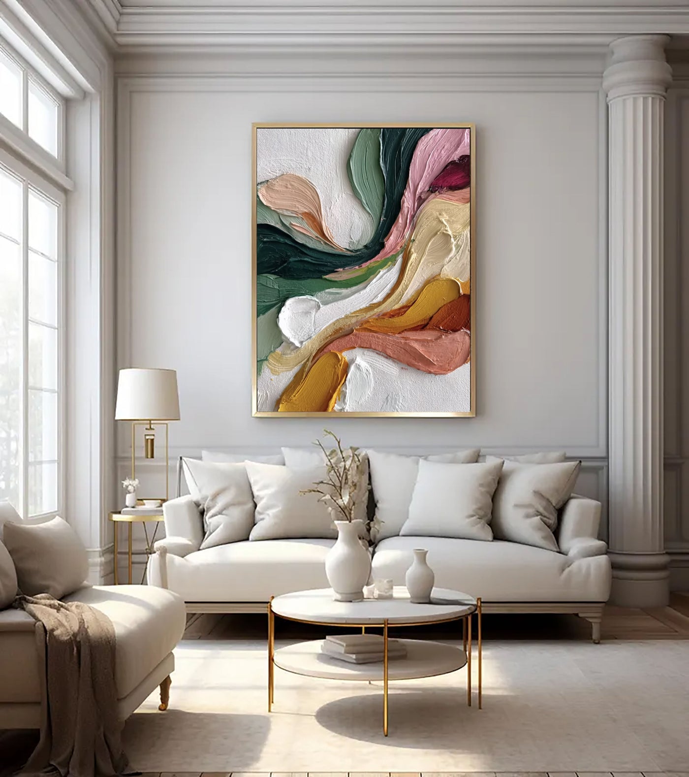 Textured Flowing Vitality | Pink Green