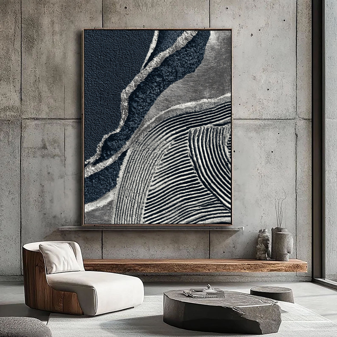 Textured Monochrome Rhythm | Black Silver