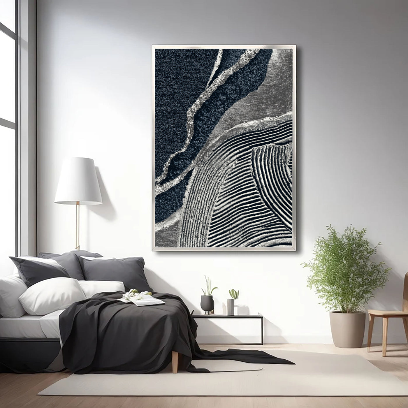 Textured Monochrome Rhythm | Black Silver