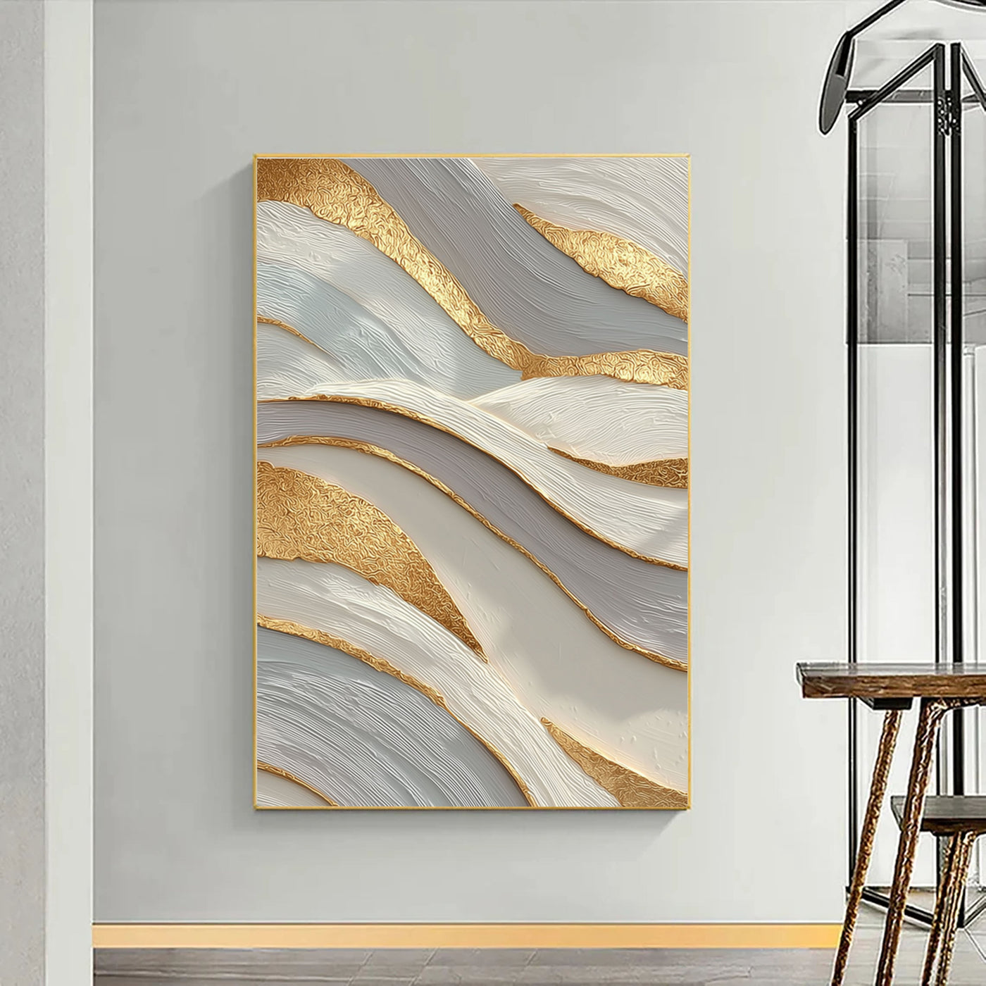 Luxurious Textured Waves | Gold Leaf