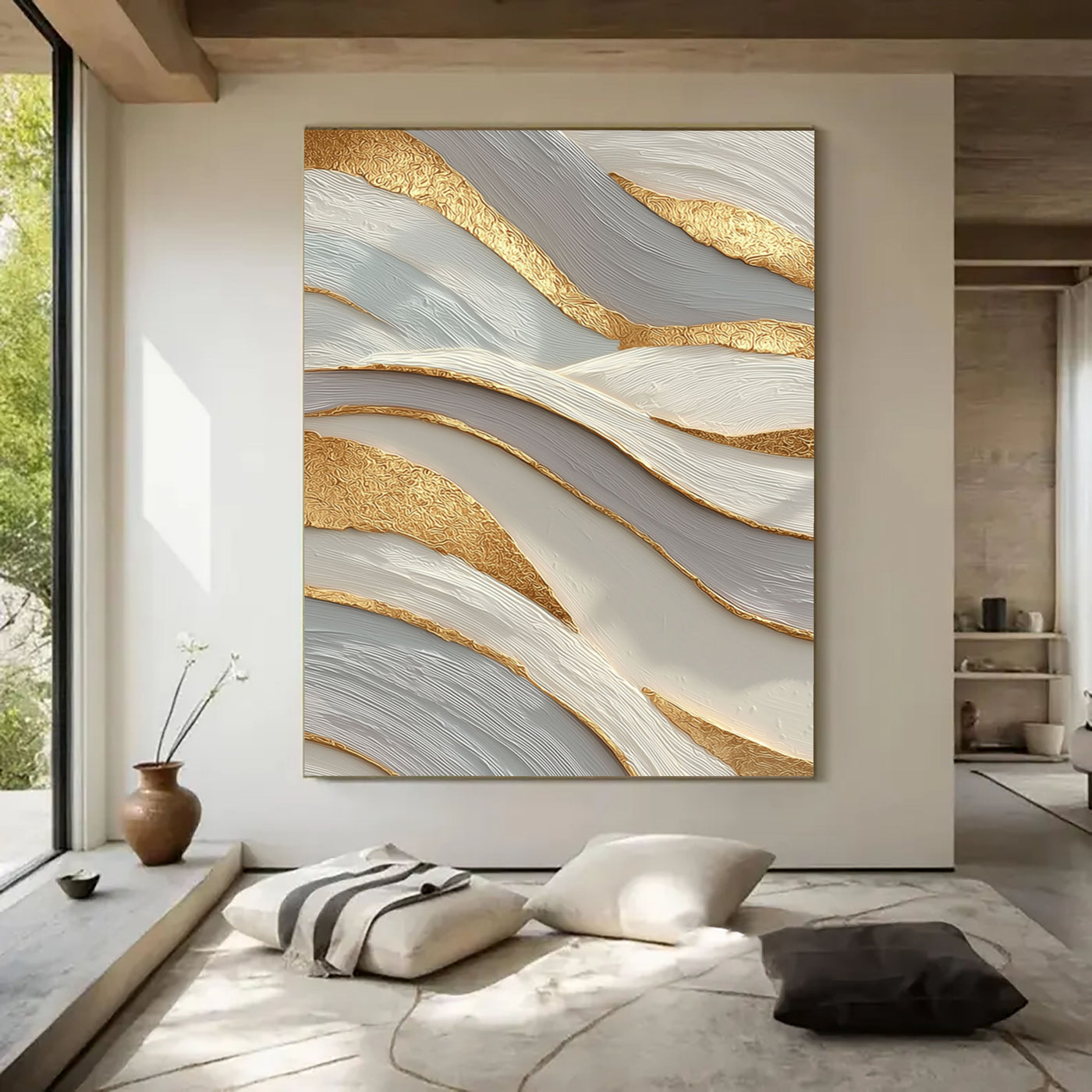 Luxurious Textured Waves | Gold Leaf