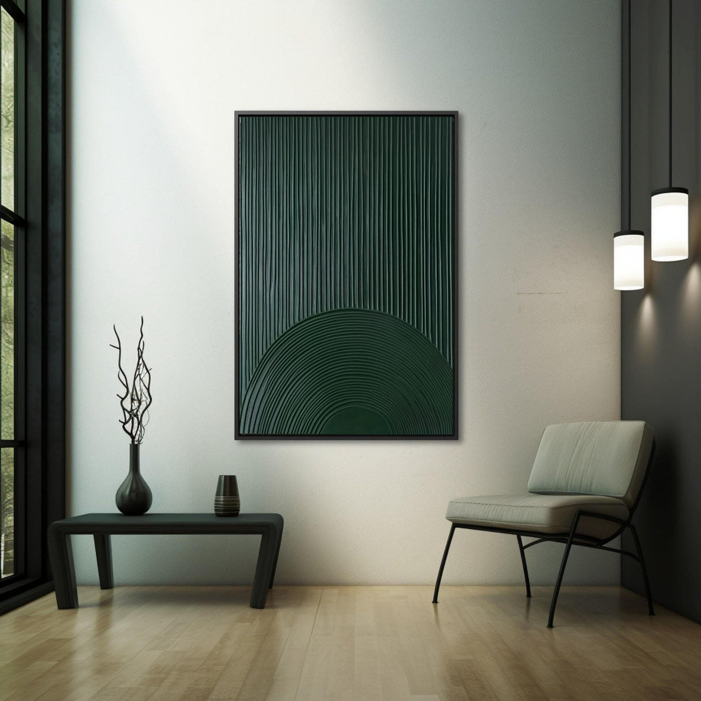 Rippled Emerald Depth | Green Arc
