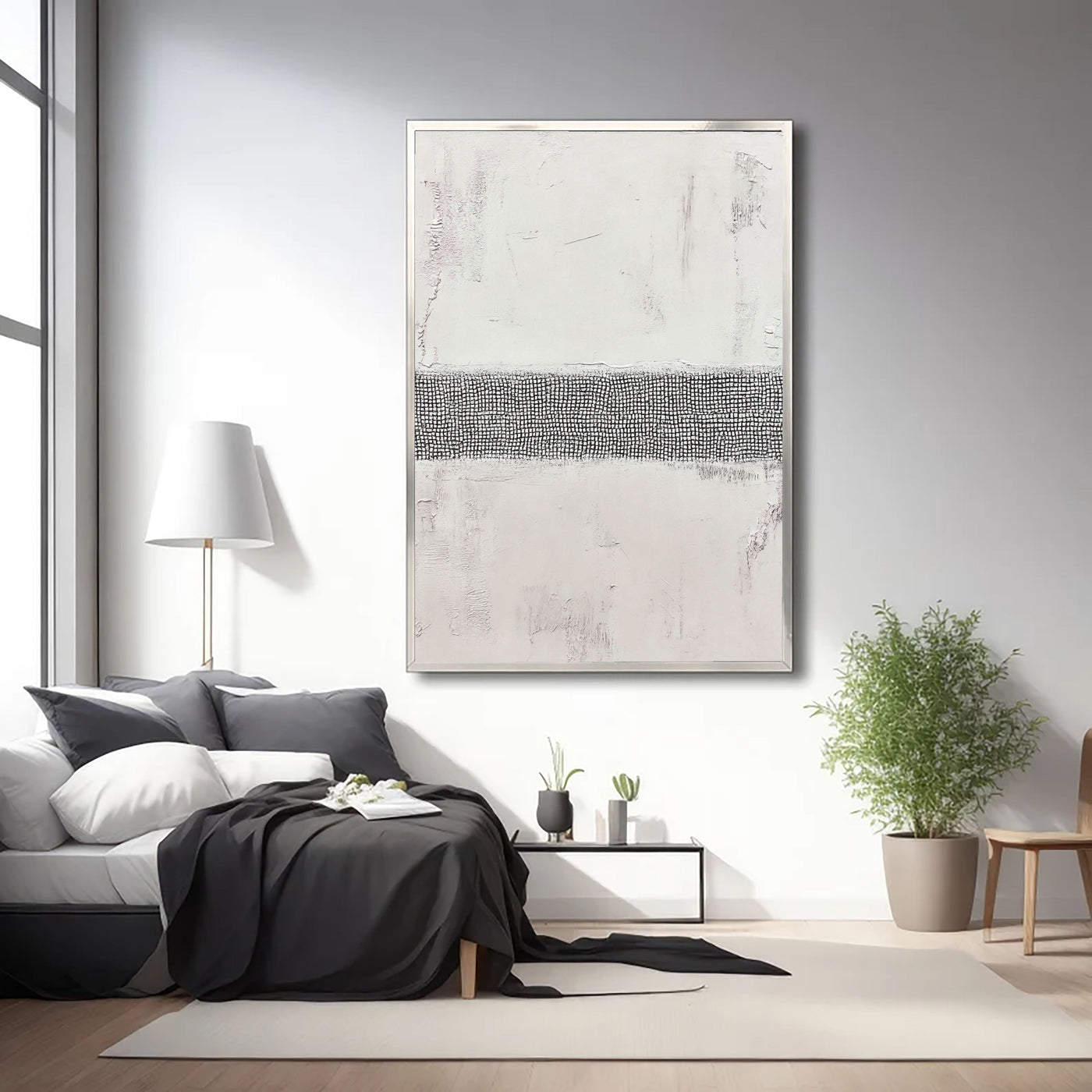 Textured Monochrome Grid | Linear Contrast