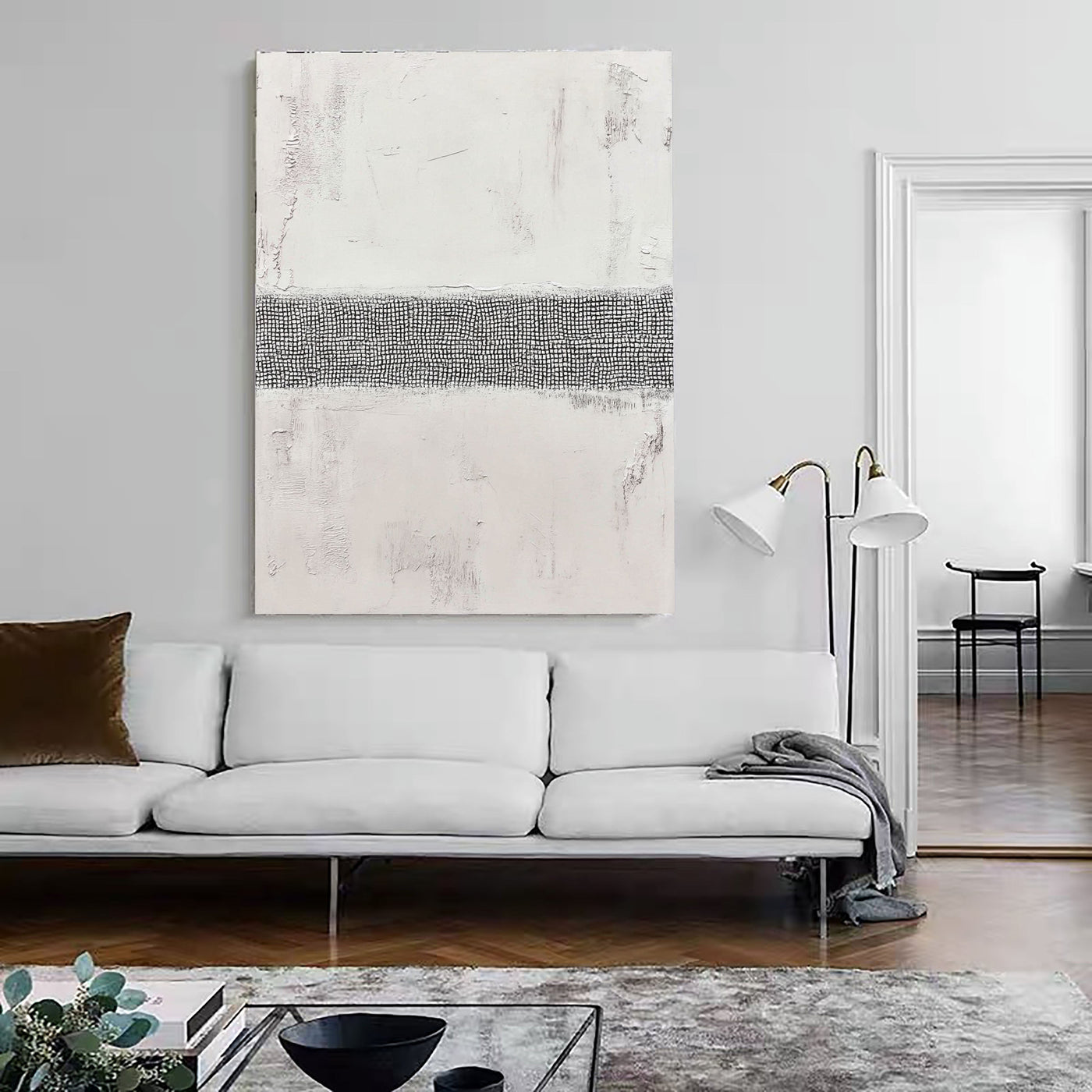 Textured Monochrome Grid | Linear Contrast