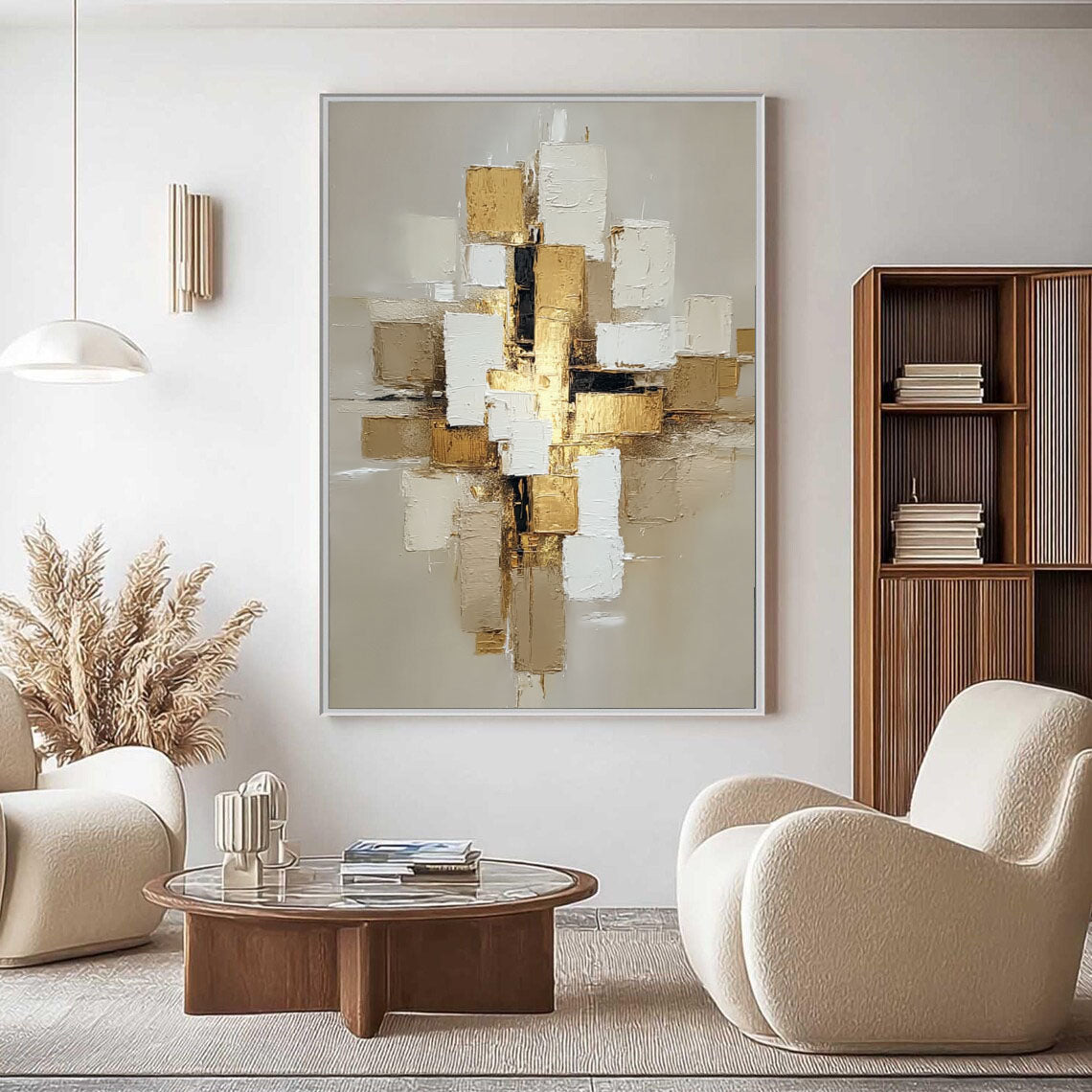 Abstract Geometric Elegance | Gold Blocks