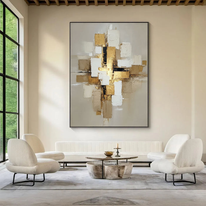 Abstract Geometric Elegance | Gold Blocks