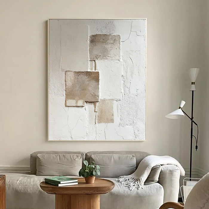 Abstract Textured Geometry | Beige Blocks