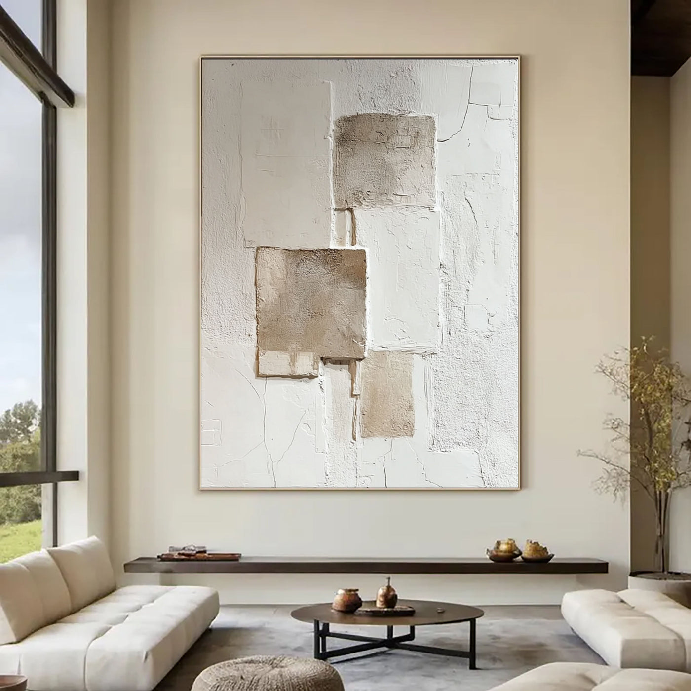 Abstract Textured Geometry | Beige Blocks