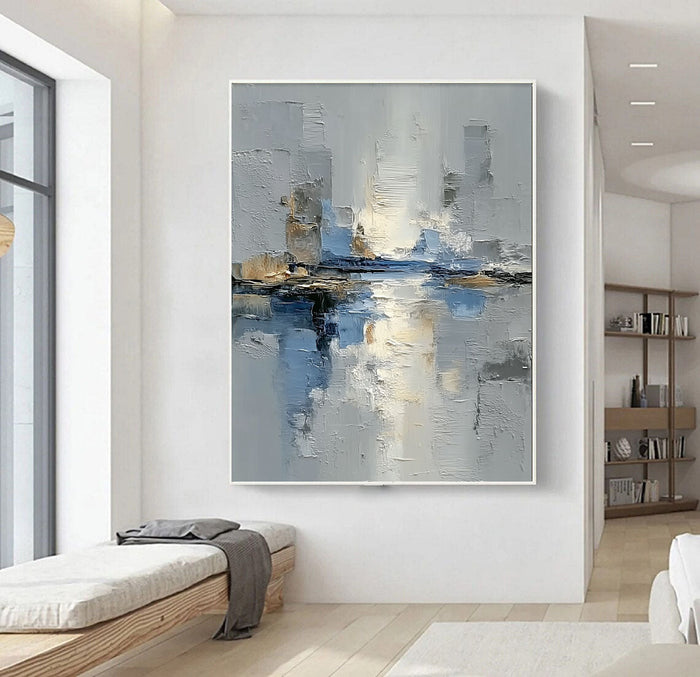 Textured Cityscape Reflections | Blue Grey
