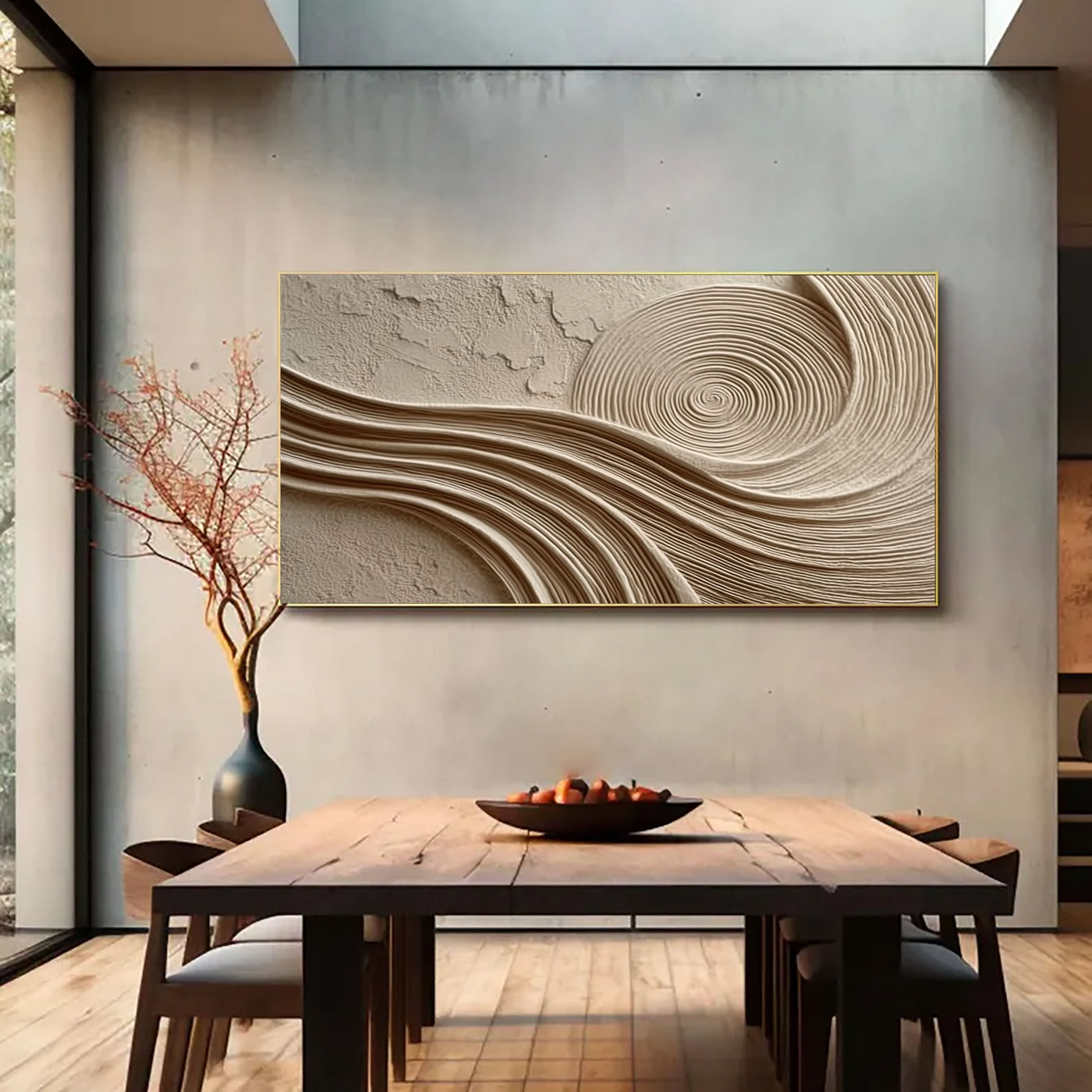 Hypnotic Spiral Texture | Beige Waves