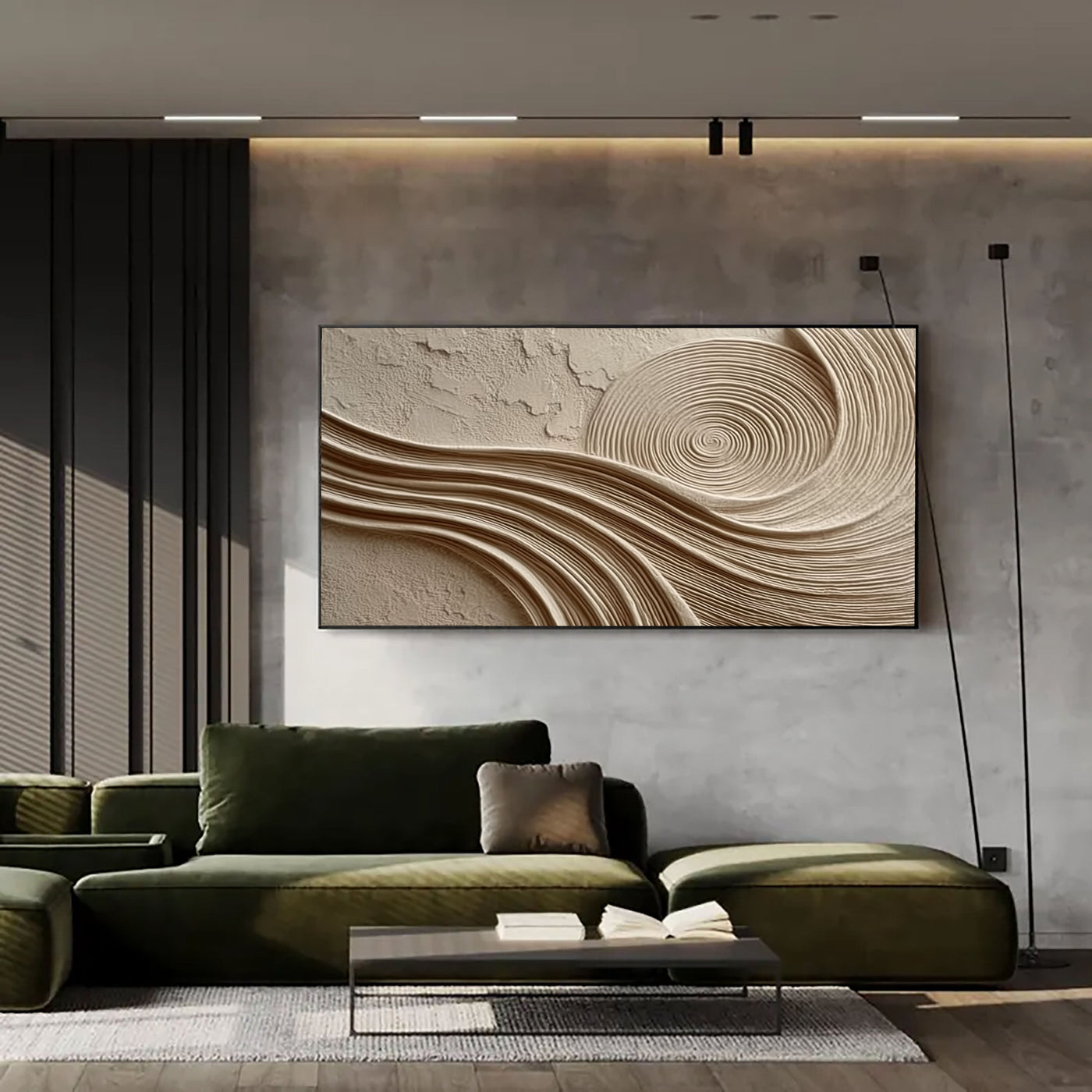 Hypnotic Spiral Texture | Beige Waves