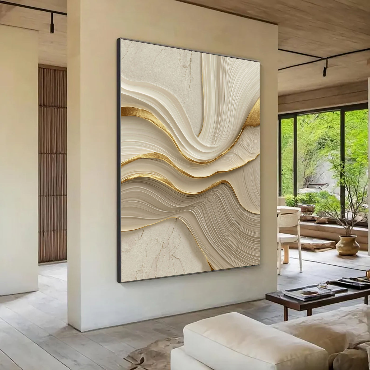 Textured Wave Opulence | Gilded Flow