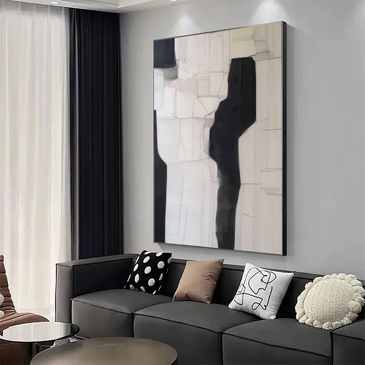 Textured Monochrome Geometry | Black White