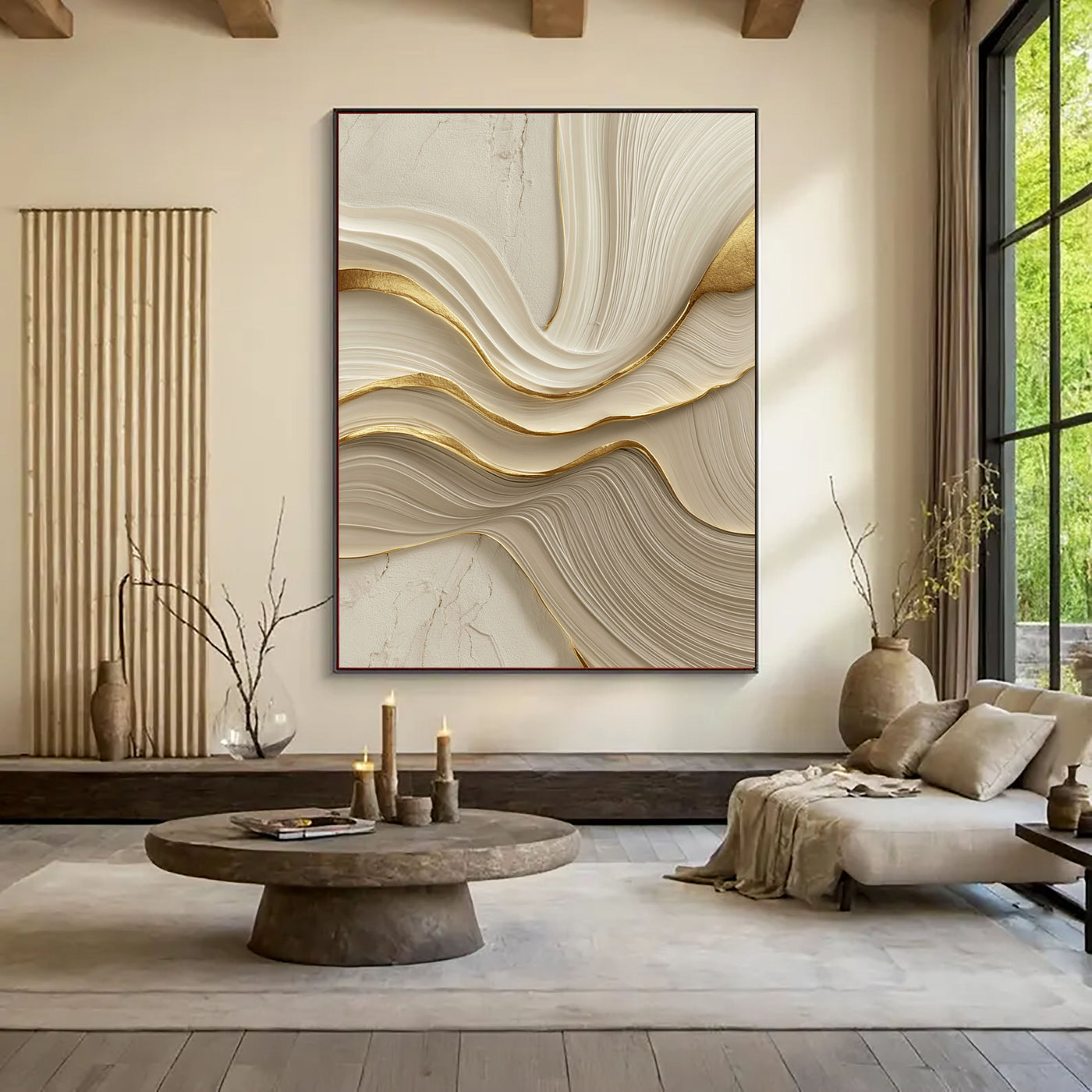 Textured Wave Opulence | Gilded Flow