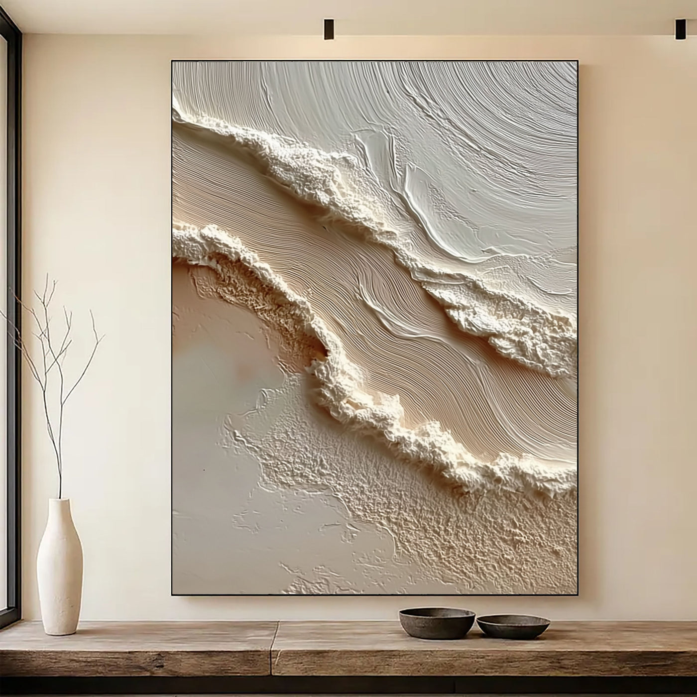 Organic Textured Flow | Beige White