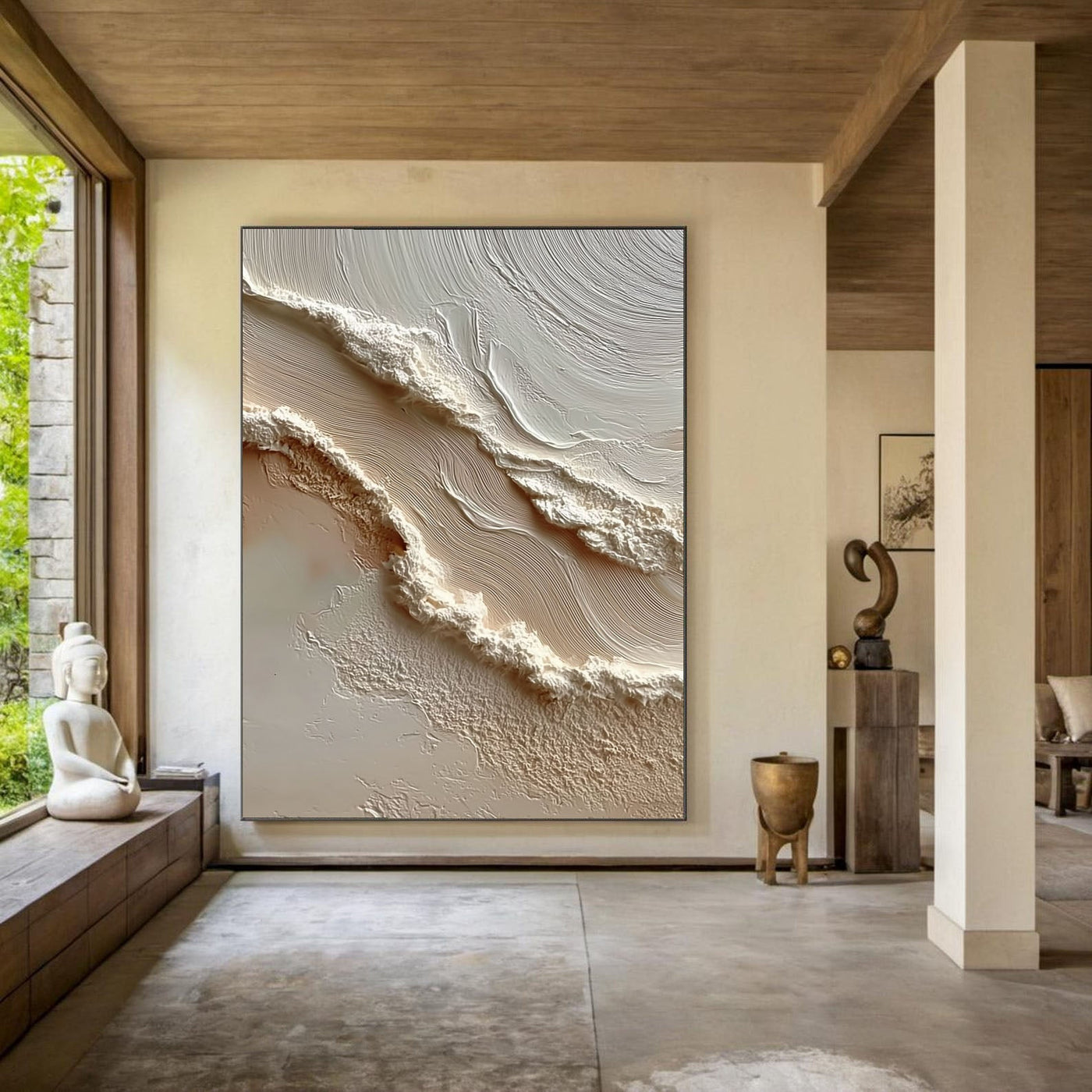 Organic Textured Flow | Beige White