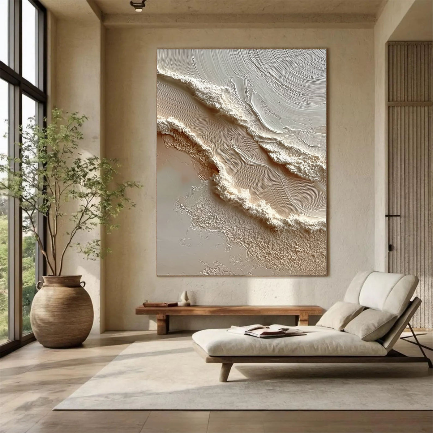 Organic Textured Flow | Beige White