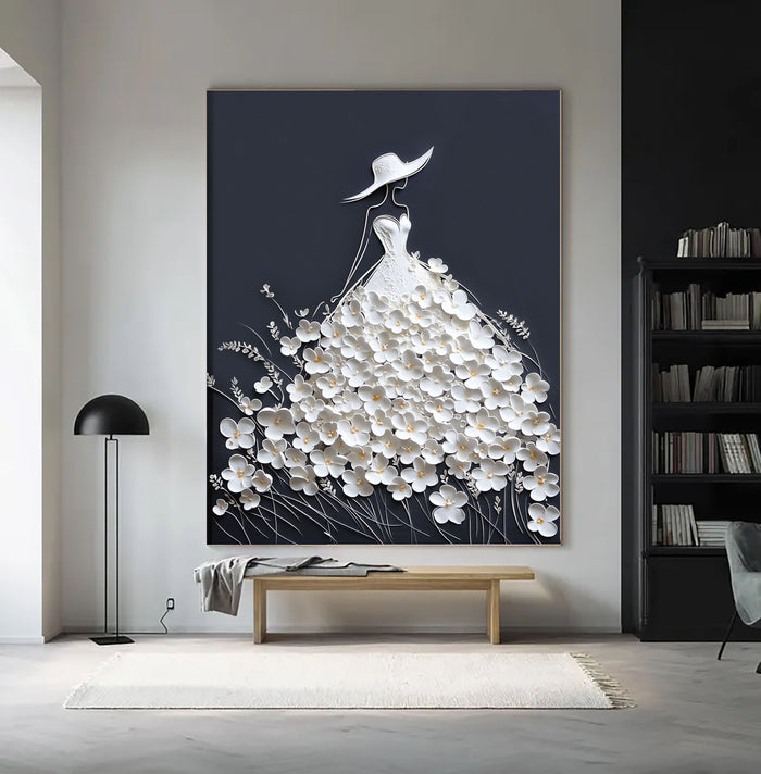 Textured Floral Gown | Noir Ivory