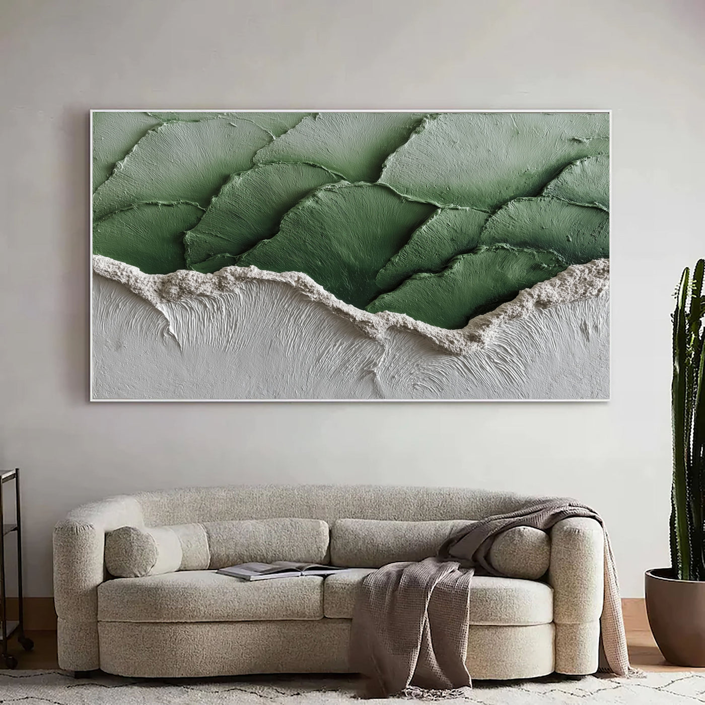 Organic Green Texture | White Sand