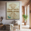 Textured Geometric Elegance | Beige Teal