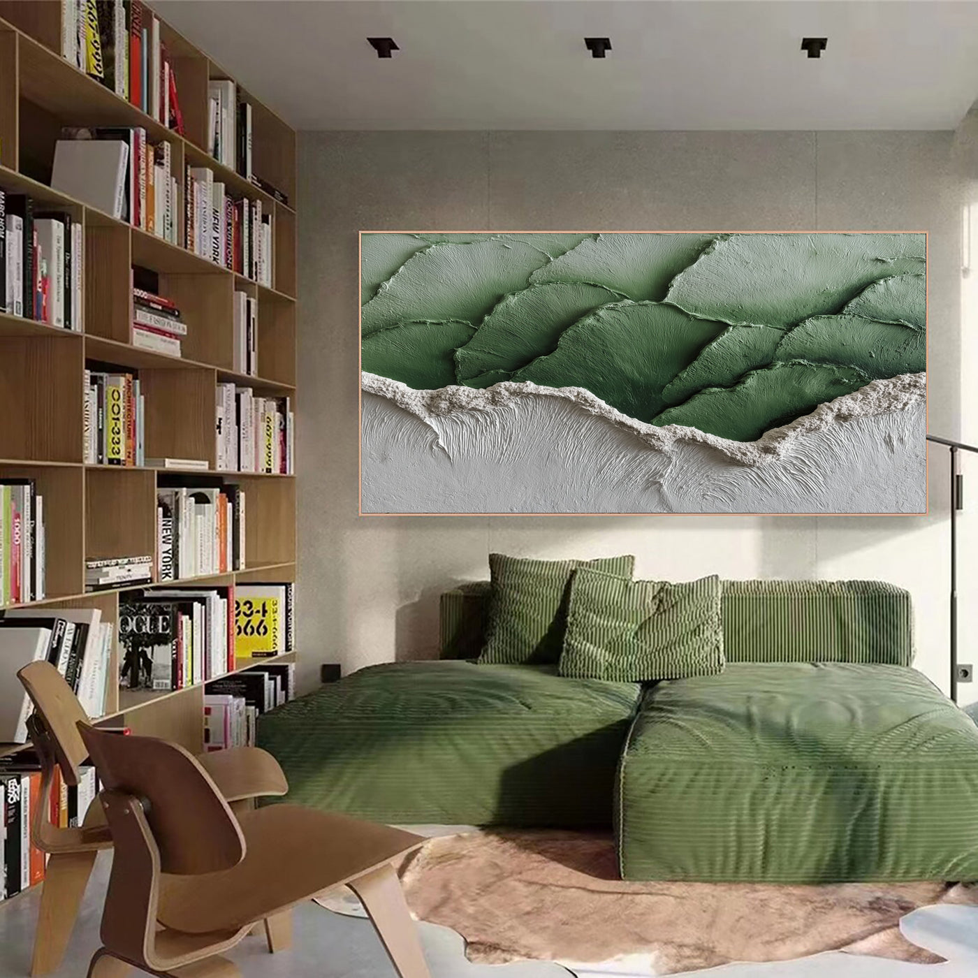 Organic Green Texture | White Sand
