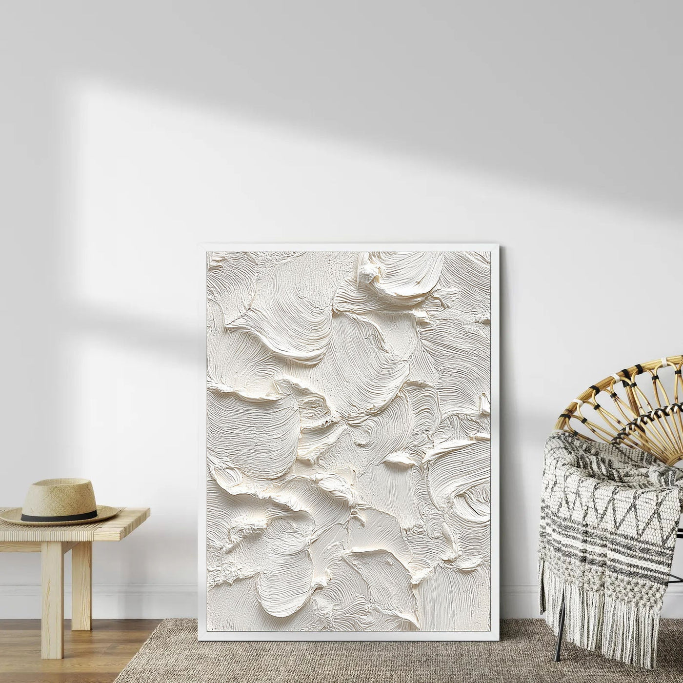 Textured Ivory Opulence | Creamy Swirl