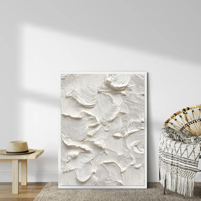 Textured Ivory Opulence | Creamy Swirl