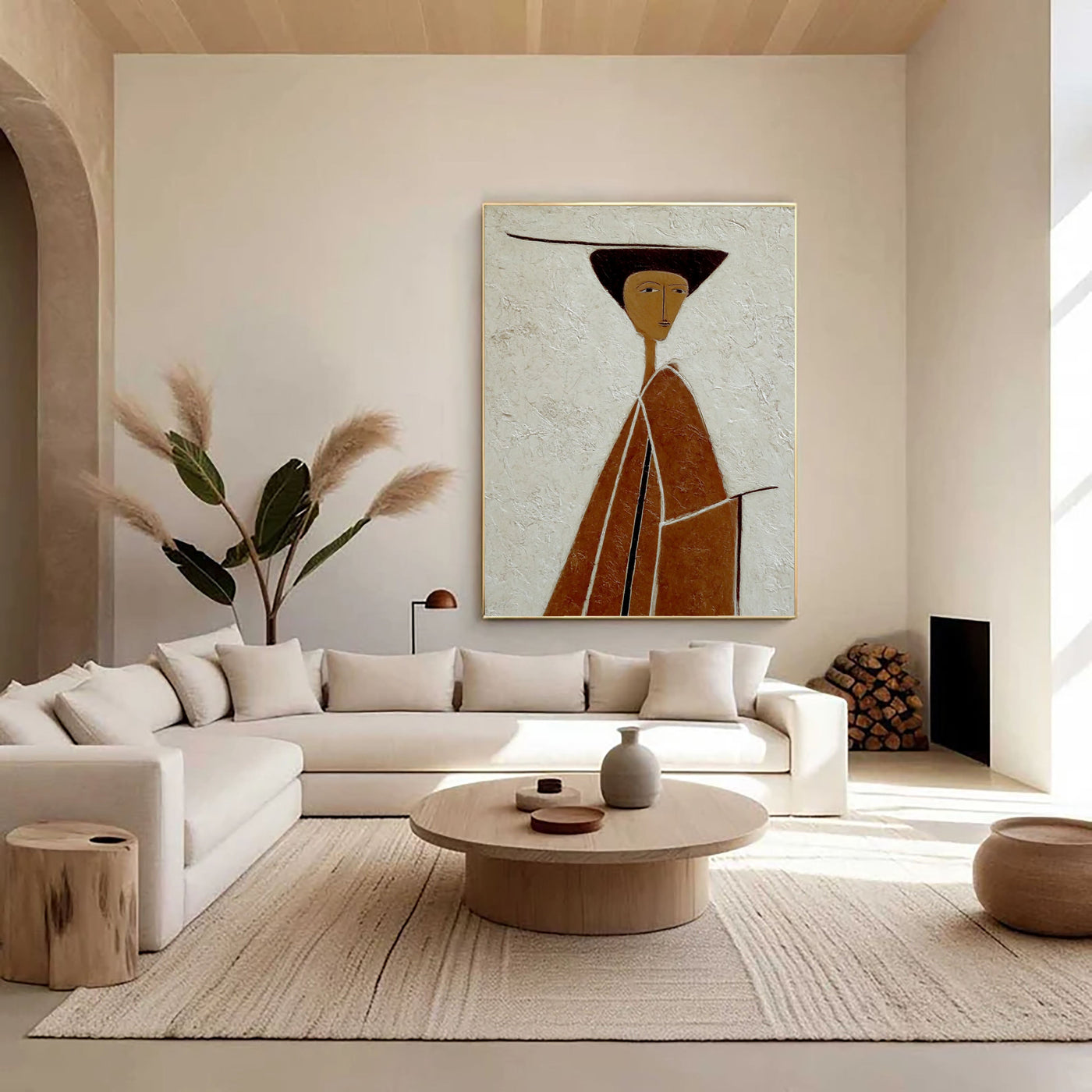 Textured Figure Silhouette | Terracotta Ivory