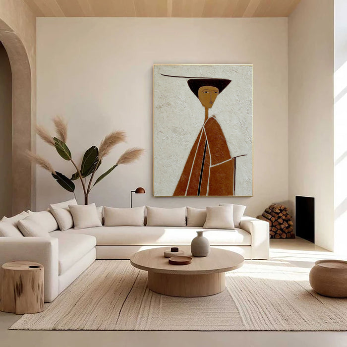 Textured Figure Silhouette | Terracotta Ivory
