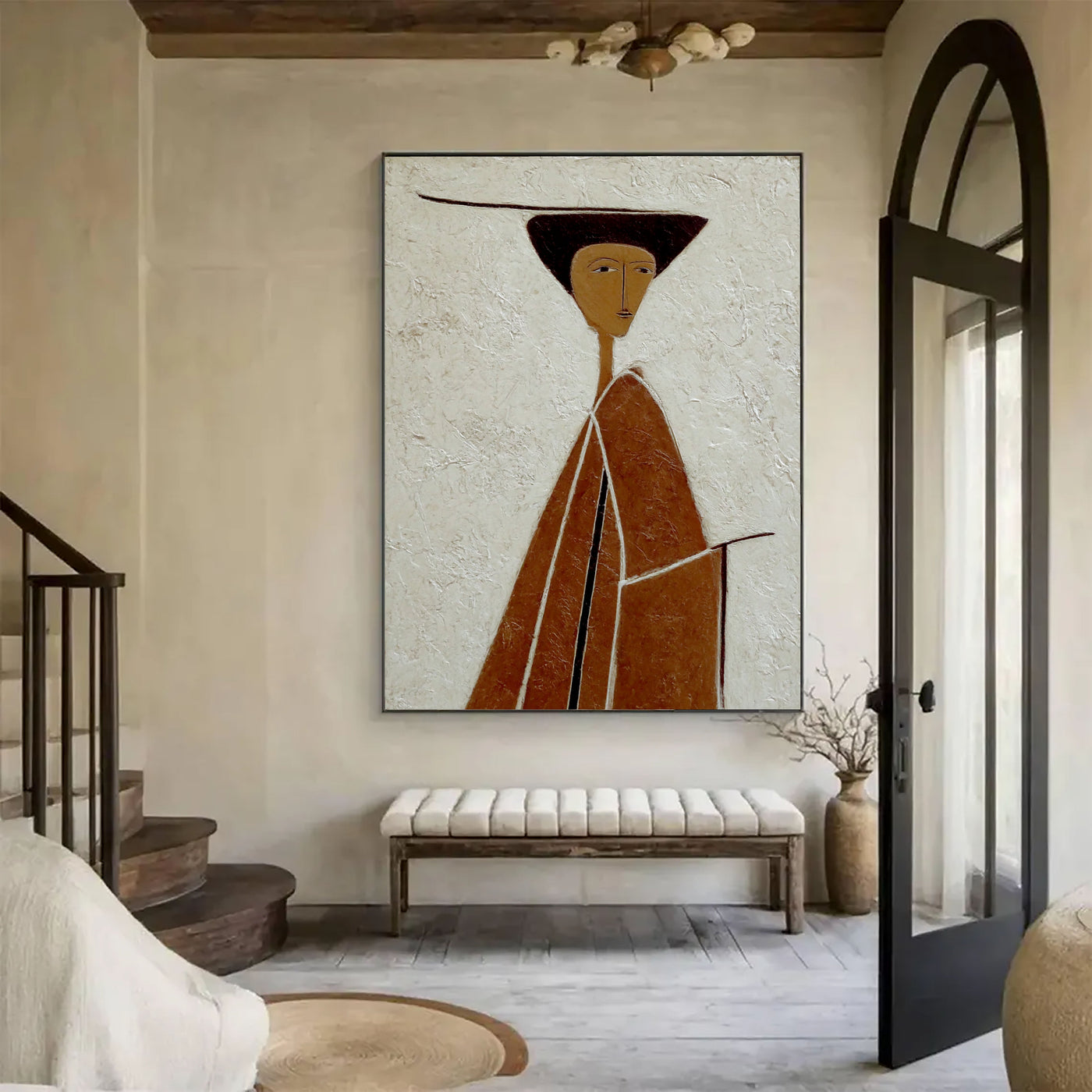 Textured Figure Silhouette | Terracotta Ivory