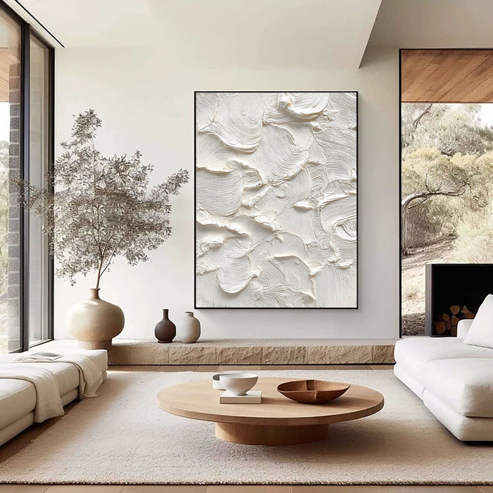 Textured Ivory Opulence | Creamy Swirl