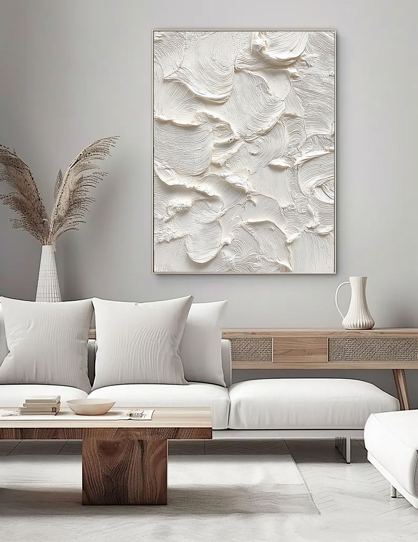 Textured Ivory Opulence | Creamy Swirl