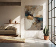 Textured Gilded Shores | Teal Ivory
