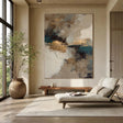 Textured Gilded Shores | Teal Ivory