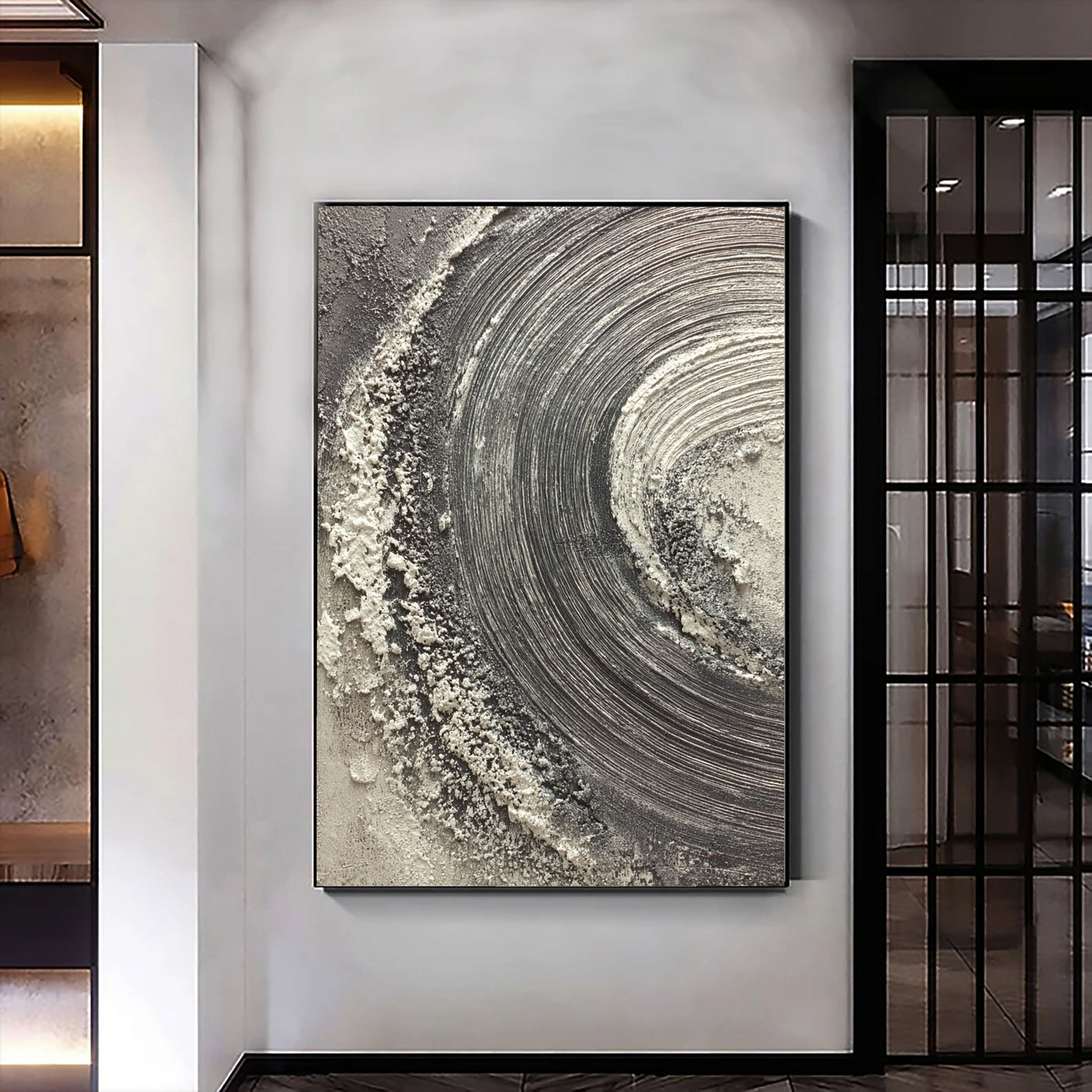 Textured Spiral Opulence | Monochrome Whorl