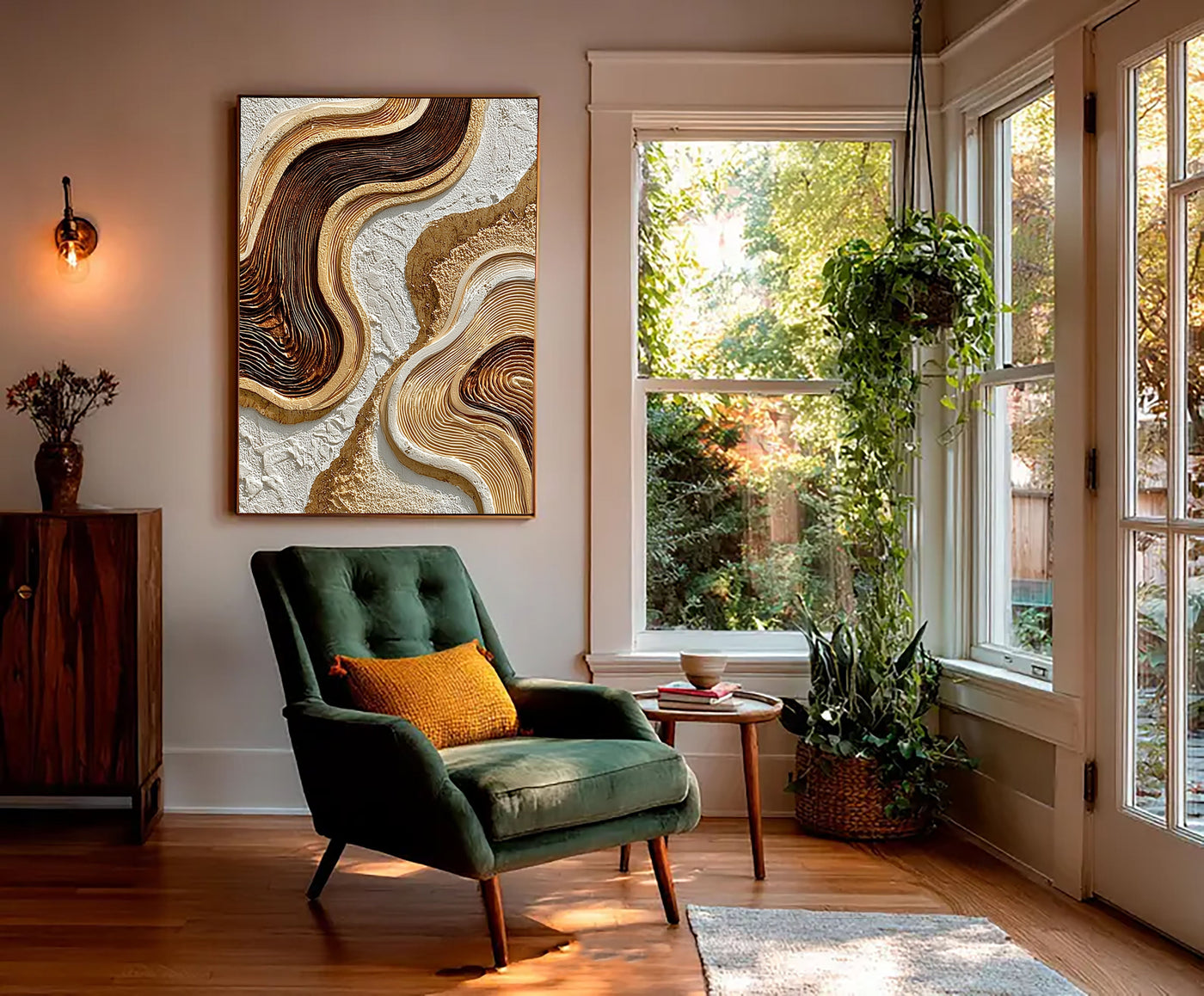 Textured Wave Opulence | Gilded Swirl