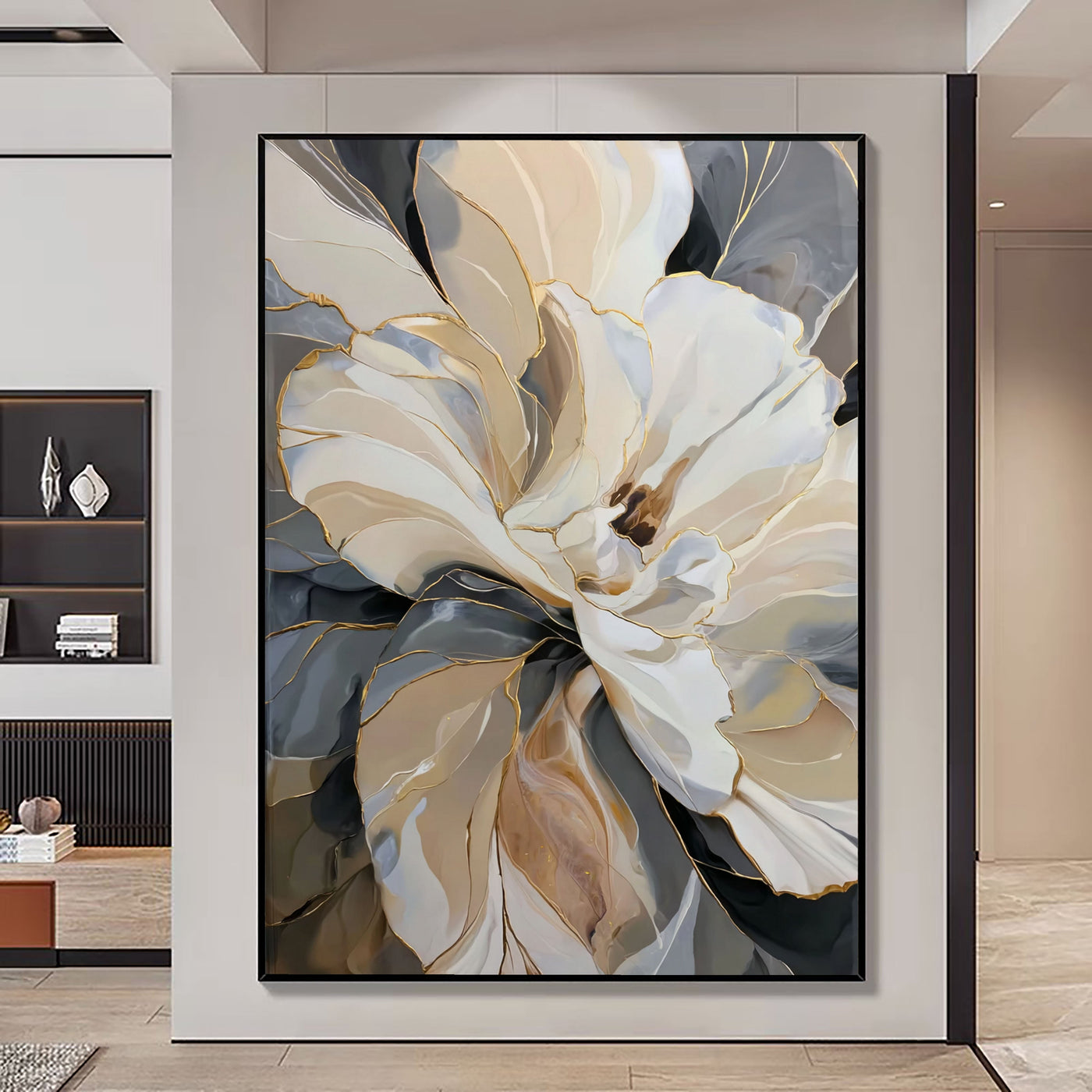Textured Floral Luxury | Gold Accent