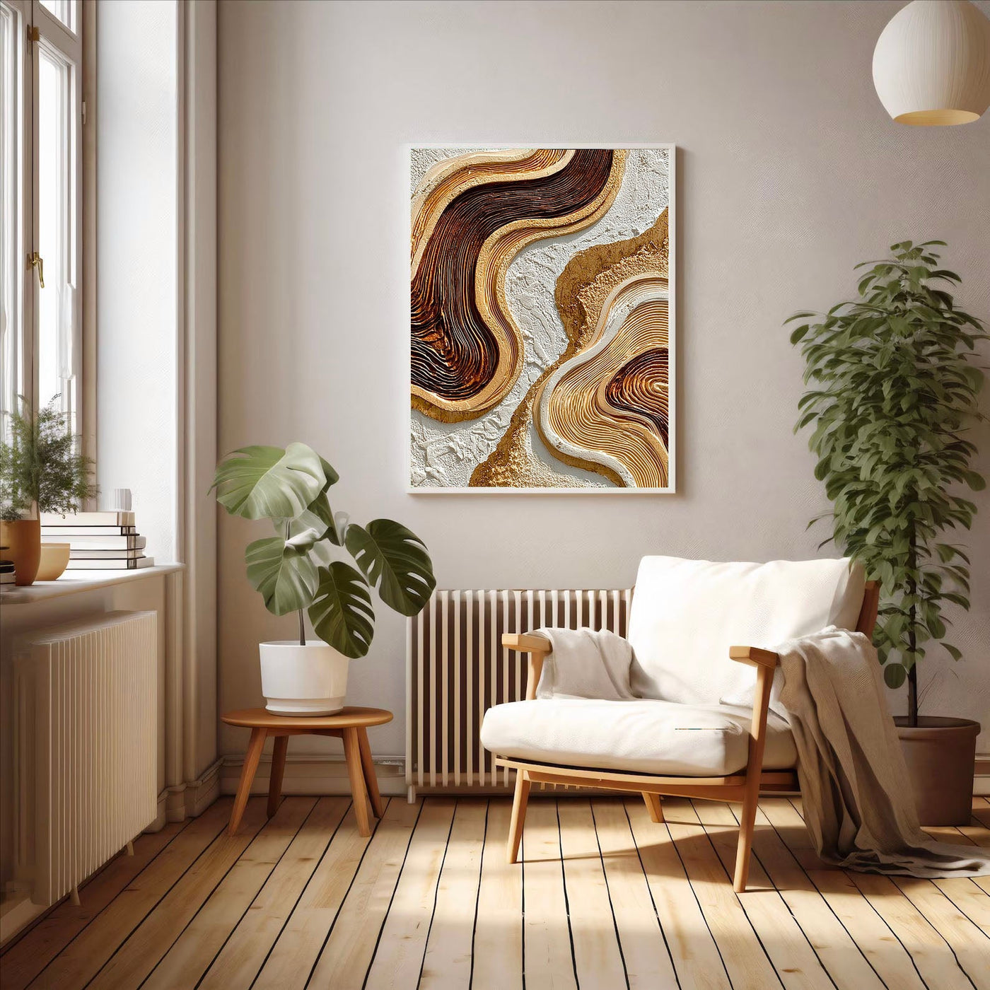 Textured Wave Opulence | Gilded Swirl