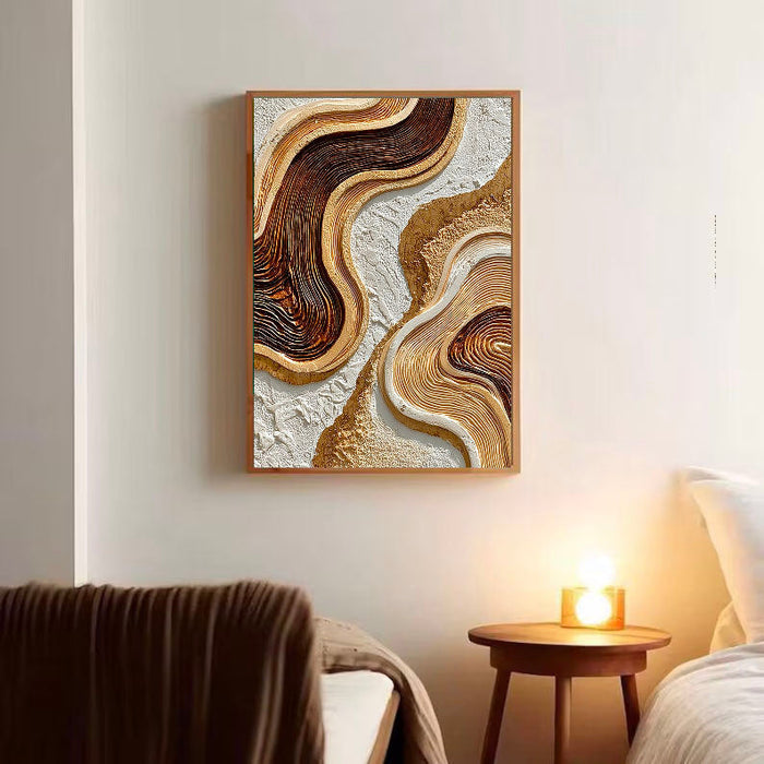 Textured Wave Opulence | Gilded Swirl